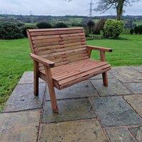 Churnet Valley Garden Furniture Churnet Valley 2 Seat Outdoor Wooden Bench, Brown