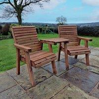 Churnet Valley Garden Furniture Churnet Valley Outdoor Wooden Angled Love Seat, Brown