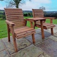Churnet Valley Garden Furniture Churnet Valley Outdoor Square Love Seat, Brown