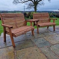 Churnet Valley Garden Furniture Churnet Valley 4 Seat Set with Angled Tray, Brown