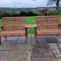 Churnet Valley Garden Furniture Churnet Valley 4 Seat Set with Straight Tray, Brown