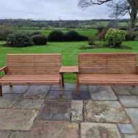 Churnet Valley Garden Furniture Churnet Valley 6 Seat Set with Straight Tray, Brown