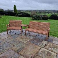 Churnet Valley Garden Furniture Churnet Valley 5 Seat Set with Angled Tray, Brown
