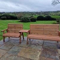 Churnet Valley Garden Furniture Churnet Valley 5 Seat Set with Straight Tray, Brown