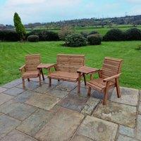 Churnet Valley Garden Furniture Churnet Valley 4 Seat Set with Angled Tray, Brown