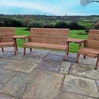 Churnet Valley Garden Furniture Churnet Valley 5 Seat Set with Angled Tray, Brown
