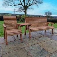 Churnet Valley Garden Furniture Churnet Valley 4 Seat Set with Straight Tray, Brown
