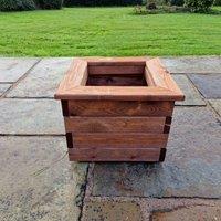 Churnet Valley Garden Furniture Churnet Valley Small Square Planter (H32 X W39 X D39cm), Brown
