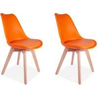 Mmilo Set Of 4 ECN Orange Tulip Style Dining Chair, Orange
