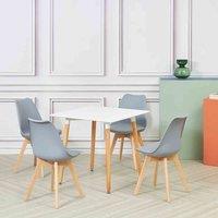 Mmilo Set Of 4 ECN Light Grey Tulip Style Dining Chair, Grey