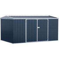 Outsunny Outdoor Garden Storage Shed Steel Tool Storage Box for Backyard Grey, Grey