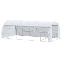 Outsunny 6 x 3 x 2 m Polytunnel Greenhouse Pollytunnel Tent w/ Steel Frame White, White