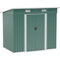 Outsunny 7 x 4ft Outdoor Garden Storage Shed for Backyard Patio Green, Green