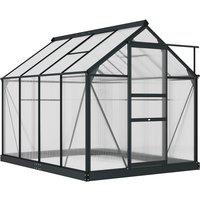 Outsunny 6x8ft Walk-In Polycarbonate Greenhouse Plant Grow Galvanized Aluminium, Grey