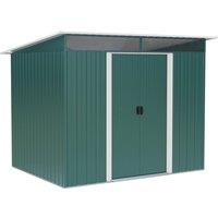 Outsunny 6.3 x 8.5ft Garden Shed Outdoor Storage Tool Organizer w/ Double Sliding Door, Green
