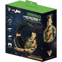 VYBE Camo Wired Gaming Headset With Led Lights - Desert Brown, Brown