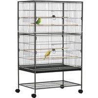 PawHut Large Bird Cage for Finch/Canary/Parrot w/Stand Grey, Grey