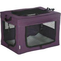 PawHut 60cm Small Dog Foldable Pet Carrier - Purple, Purple