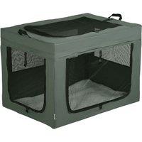 90cm PawHut Foldable Pet Carrier w/ Cushion for Medium Large Dogs - Grey, Grey