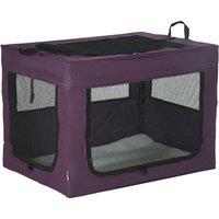 PawHut 80cm Foldable Pet Carrier w/ Cushion for Small Medium Dogs - Purple, Purple