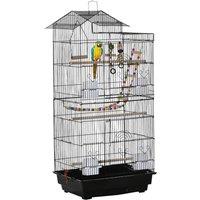 PawHut Bird Cage for Budgies Finches Canaries, Black
