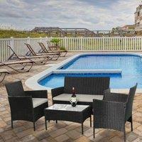 Outdoor Living Amazon 4pc Rattan Sofa Set, Grey