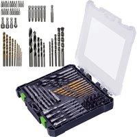 Mylek 50 Piece Drill Bit And Screwdriver Accessory Set With Storage Case, Silver