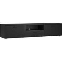 Media TV-unit With 2 Doors 1 Drawer 177 Cm Black