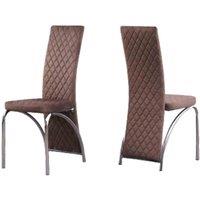 Modernique Irine Velvet Upholstored Dining Fabric Set Of 4 Chairs With Chrome Frame And Kitchen Floor Protection - Brown, Brown