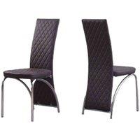 Modernique Irine Faux Leather Upholstored Dining Set Of 4 Chairs With Chrome Frame And Kitchen Floor Protection - Brown, Brown