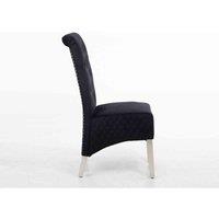 Modernique Set Of 2 Riccardo Velvet Dining Chairs With Chrome Frame In Cream, Cream