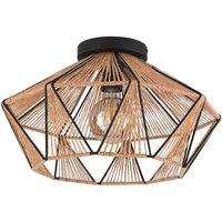 Eglo Adwickle Ip20 Geometric Flush Ceiling Light, Black