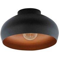 Eglo Mogano 2 Domed Copper Semi-flush Ceiling Light, Black