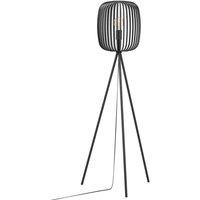 Eglo Romazzina Contemporary Caged Tripod Floor Lamp - Black, Black