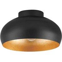 Eglo Mogano 2 Domed Gold Semi-flush Ceiling Light, Black