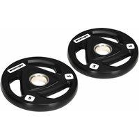 Sportnow Olympic Weight Plates With Tri Grips 2 X 5Kg, Black