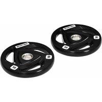 Sportnow Olympic Weight Plates For 2'' Barbell Bar With Tri Grips 2 X 10Kg, Black