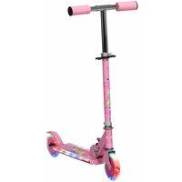 Homcom Kids Scooter 2 Wheels W Lights Music Adjustable Height Foldable Pink, Pink