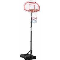 Homcom Outdoor Adjustable Basketball Hoop Stand With Wheels And Stable Base Red, Red