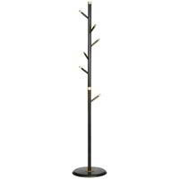 HOMCOM Coat Rack Bamboo Coat Stand With Round Base For Handbags