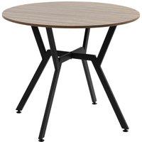 HOMCOM Small Kitchen Table With Black Steel Legs Dining Desk For Living Room, Brown