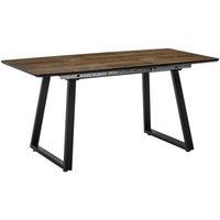 HOMCOM Extendable Dining Table Rectangular Wood Effect Tabletop With Steel Frame, Brown