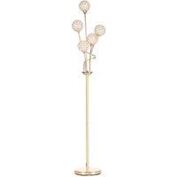 HOMCOM Modern Floor Lamp With K9 Crystal Shade, 5 Light, For Living Room, Gold