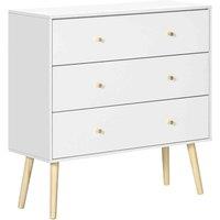 HOMCOM Chest Of Drawers, 3 Drawer Unit Storage Cabinet Bedroom Living Room, White