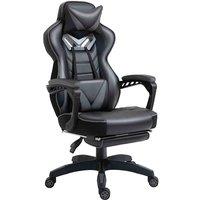 Vinsetto Gaming Chair Ergonomic Reclining Manual Footrest Wheels Stylish Grey