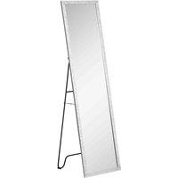 HOMCOM Full Length Mirror Free Standing Mirror Dressing Mirror For Dorm Home, Silver
