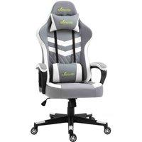 Vinsetto Racing Gaming Chair With Lumbar Support Gamer Office Chair Grey White, Grey