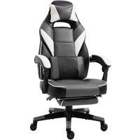 Vinsetto Gaming Chair With Footrest ComPUter Chair With Lumbar Pillow Grey