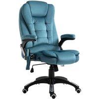 Vinsetto Office Chair With Heating Massage Points Relaxing Reclining Blue, Blue