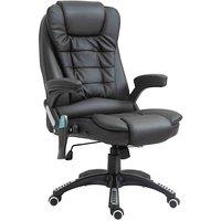 HOMCOM Heated Vibrating Massage Office Chair With Reclining Function, Black